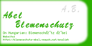 abel blemenschutz business card